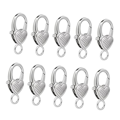 OFFIGAM 10Stücke Herzförmiger Klauenverschluss Teiliges für Schmuckherstellung Vintage Look für Halsketten und Armbänder Leicht und Platzsparend Sicher OFFIGAM 10Stücke Herzförmiger Klauenverschluss Teiliges für Schmuckherstellung Vintage Look für Halsketten und Armbänder Leicht und Platzsparend Sicher von OFFIGAM