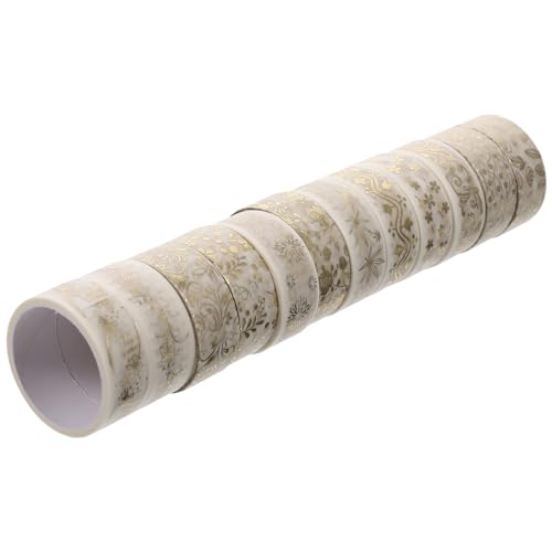 OFFIGAM 12 Rollen Heißpräge Washi Tape Fotoband Scrapbooking Masking Crafts Selbstklebende Nummer Goldfarben Fotoalbum Scrapbook Dekoration DIY Papierband DIY Klebebänder von OFFIGAM