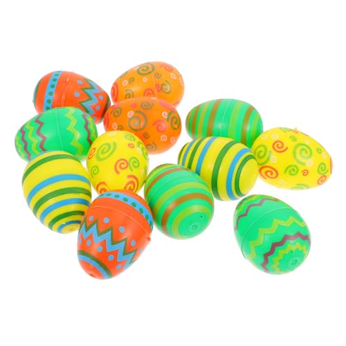 OFFIGAM 12 Stück Bunte Ostereier Dekoration Kunststoff Ostereier für Ostern Party Accessoires Kreative und Robuste Künstliche Eier für Festlichkeiten OFFIGAM 12 Stück Bunte Ostereier Dekoration Kunststoff Ostereier für Ostern Party Accessoires Kreative und Robuste Künstliche Eier für Festlichkeiten von OFFIGAM