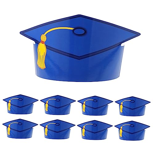 OFFIGAM 12 Stück Doktorhut-Requisiten aus Papier Party-Abschlusskappe Papier-Abschlusshüte klein bastelmaterial bastel materialien Abschlusskappen basteln Abschlusskappen DIY Handwerk Blue von OFFIGAM