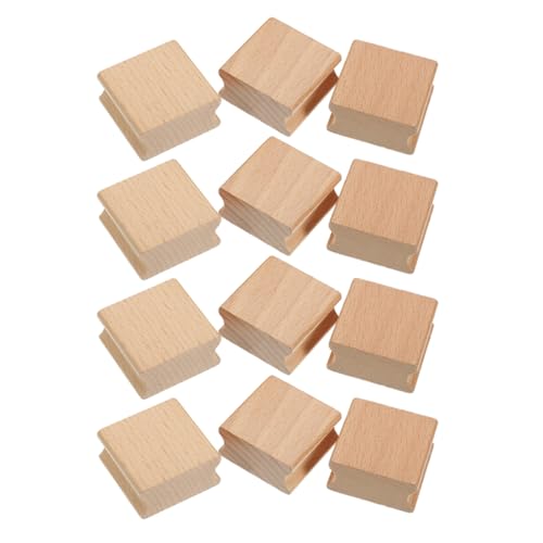 OFFIGAM 12 Stück Holzstempel Rohlinge Buchenholz Präzise Geschnitzte Stempelblöcke für Diy Scrapbooking und Kreative Bastelprojekte Robust und Langlebig von OFFIGAM