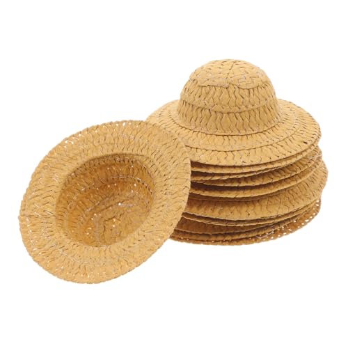 OFFIGAM 12 Stück Miniatur Hüte Woven Top Hats für Puppen DIY Deko Kleine Hüte für Foto Requisiten Bastelarbeiten Heimdekoration von OFFIGAM