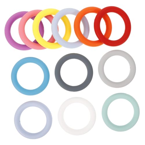 OFFIGAM 12 Stück Teiliges Farbige Silikonringe für DIY Schlüsselanhänger Langlebige Sichere und Weiche O Ringe Silikon zur Persönlichen Gestaltung und Dekoration von OFFIGAM