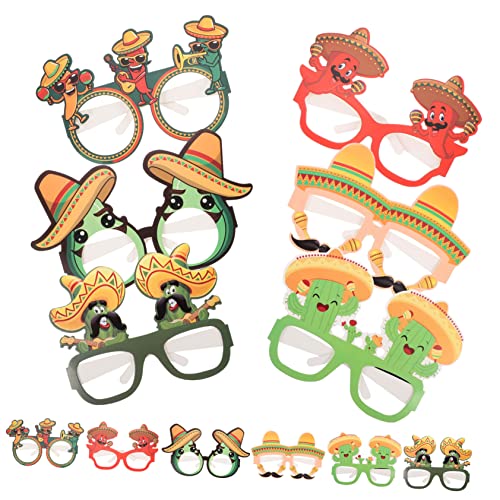 OFFIGAM 12 Stück Teiliges Mexikanische Fiesta Papierbrillen Lustige Party Dekoration Fotorequisiten für Karneval und Festivals Geeignet für Erwachsene von OFFIGAM