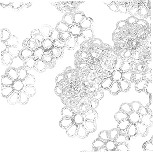 OFFIGAM 1200Stücke DIY Blumen Perlenkappen Endkappen für Schmuckherstellung Silberne Perlen für Kreative Armbänder und für Bastelprojekte von OFFIGAM
