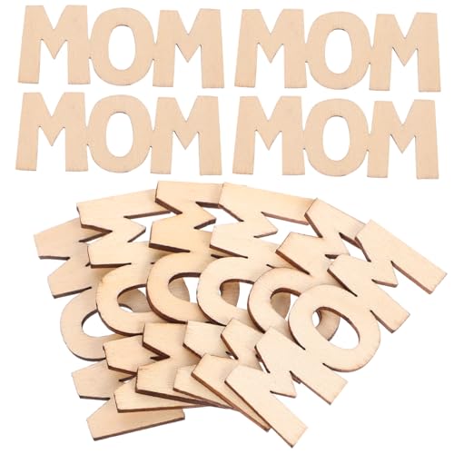 OFFIGAM 15 Stück Holzhandwerk wandverkleidung wand polsterung mothers day present muttertaggeschenke DIY Basteln Mütter Füllstoffe Holzausschnitte Mama Mama-Ausschnitte aus Holz hölzern von OFFIGAM