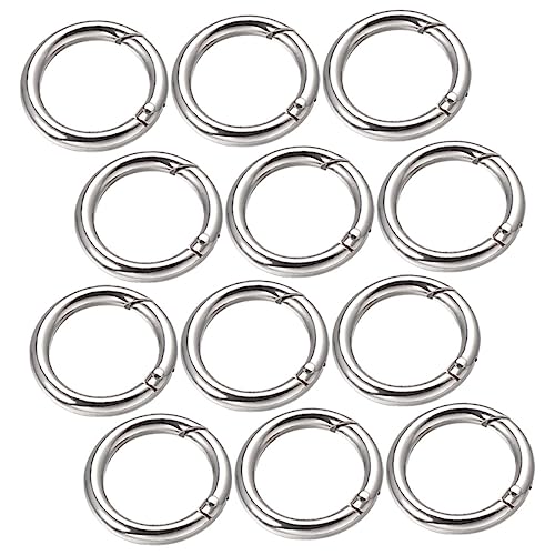 OFFIGAM 15Stücke Zinklegierte Schlüsselbundringe Teiliges Runde Federschlüsselringschnalle Hypoallergen für DIY Projekte Taschen und Schlüsselanhänger Glänzende Oberfläche Einfache von OFFIGAM