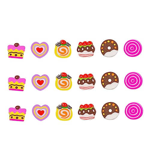 OFFIGAM 18 Stück Kreative Radiergummis Donut Form für Sicheres und Lustiges Schreibwaren Set für Kindergarten und Schülerbedarf von OFFIGAM