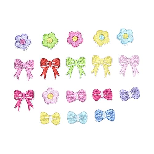 OFFIGAM 18Stücke Teiliges Cartoon Applikationen Selbstklebende Stoffflicken für Kleidung Schleifen und Blumenmotive für DIY Projekte und Kleidungsdekoration OFFIGAM 18Stücke Teiliges Cartoon Applikationen Selbstklebende Stoffflicken für Kleidung Schleifen und Blumenmotive für DIY Projekte und Kleidungsdekoration von OFFIGAM