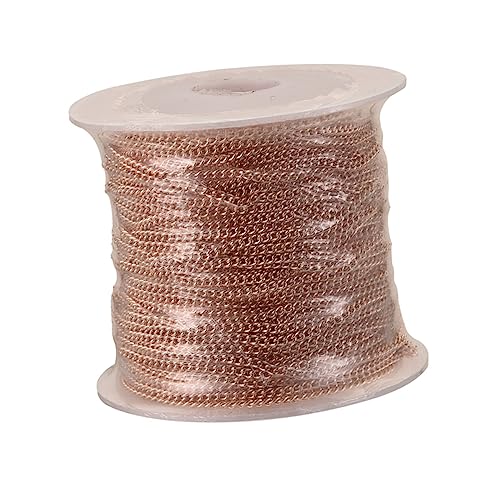 OFFIGAM 1Rolle DIY Kupferkette Glänzende Schmuckkette für Armbänder und Leicht und Handlich für Projekte Elektroplattierung Roségold von OFFIGAM