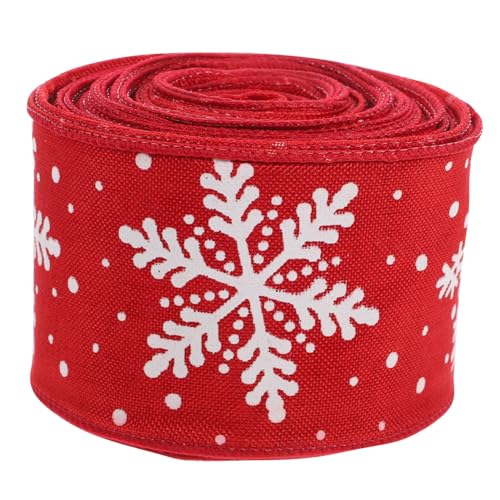OFFIGAM 1Rolle Weihnachtsgeschenkband Hanfimitat Mit Muster Dekoband Für Hochzeiten Und Partys Zufälliger Stil Vielseitig Einsetzbar von OFFIGAM