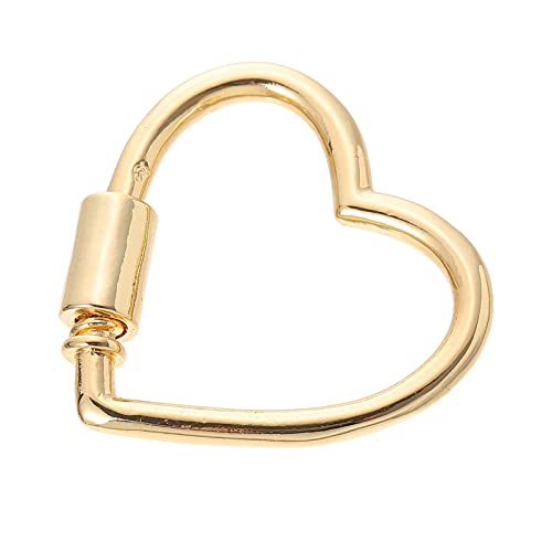 OFFIGAM 1Stück Herzförmiges Schraubenschloss Eleganter Karabiner für Schmuck und DIY Projekte Langlebig und Sicher für Anhänger und Halskettenverbindungen von OFFIGAM