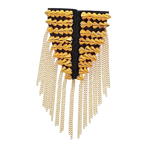 OFFIGAM 1Stück Kette Quaste Schulterabzeichen Vintage Punk Epaulette für Zeremonien und Feste Exquisites Design mit Rivet Muster und Brillanter Farbe OFFIGAM 1Stück Kette Quaste Schulterabzeichen Vintage Punk Epaulette für Zeremonien und Feste Exquisites Design mit Rivet Muster und Brillanter Farbe von OFFIGAM