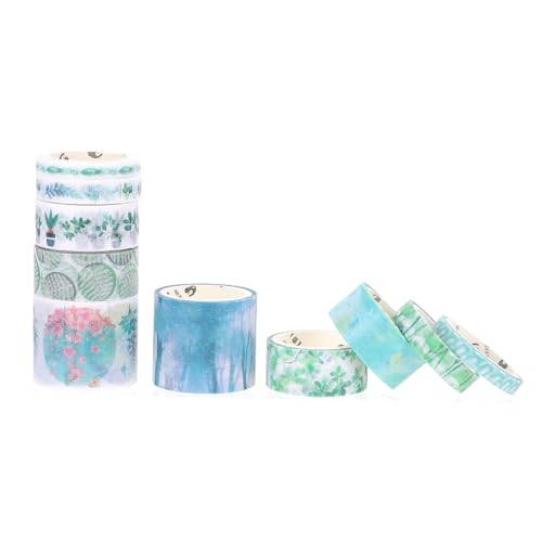 OFFIGAM 2 Handbuch-Aufkleber dünn Streifen süßes Band DIY liefert farbig dekoratives Klebeband für DIY Scrapbooking-Dekorationszubehör Scrapbooking-Klebeband Papier Green von OFFIGAM