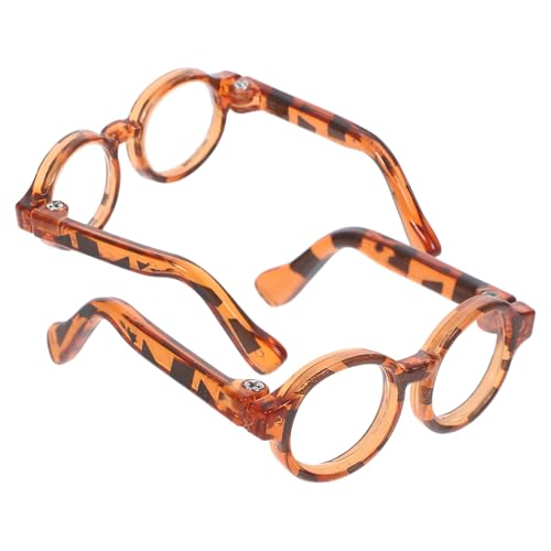 OFFIGAM 2 Paar Mini Brillen Puppenzubehör Puppenbrillen Puppenbrillen Kleine Brillen Puppen Lesebrillen Brillen Für Puppen Modepuppen Brillen Anziehpuppen Leopardenmuster von OFFIGAM