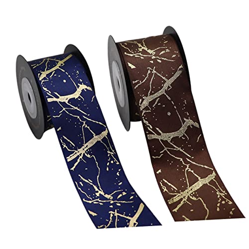 OFFIGAM 2 Rollen Goldstempelverpackungsgürtel Weihnachtsband Wickeln Bänder Farbig Schimmernd Stoffband Zum Verpacken Twist Herstellung Elegant Hochzeit Blau Polyester OFFIGAM 2 Rollen Goldstempelverpackungsgürtel Weihnachtsband Wickeln Bänder Farbig Schimmernd Stoffband Zum Verpacken Twist Herstellung Elegant Hochzeit Blau Polyester von OFFIGAM