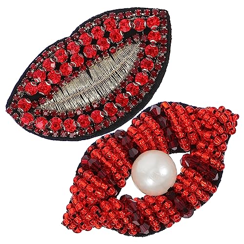 OFFIGAM 2 STÜCK DIY Kleidung Patches Kreative Aufnäher Lippen Design für Mode Accessoires für Jacken Taschen und Mehr von OFFIGAM