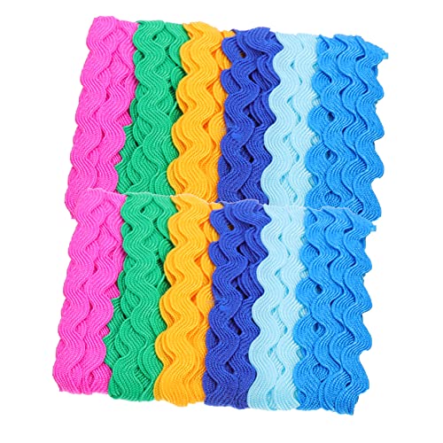 OFFIGAM 2 STÜCK Wellenkante Bänder Bunte Wellenfransen für DIY Dekoration und Handarbeiten für Kleidung Heimdekoration und Bastelprojekte von OFFIGAM