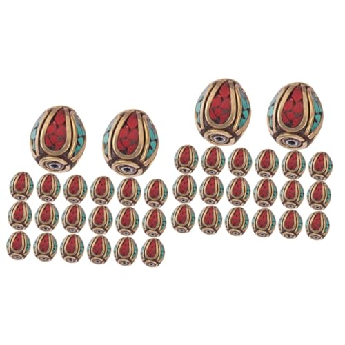 OFFIGAM 2 Sätze Nepalese Buddha Spacer Beads Handgefertigte Gelbe Messing Perlen Mit Türkis Für Diy Schmuckherstellung Bastelbedarf Und Buddha Anhänger 20 Stück * 2 OFFIGAM 2 Sätze Nepalese Buddha Spacer Beads Handgefertigte Gelbe Messing Perlen Mit Türkis Für Diy Schmuckherstellung Bastelbedarf Und Buddha Anhänger 20 Stück * 2 von OFFIGAM