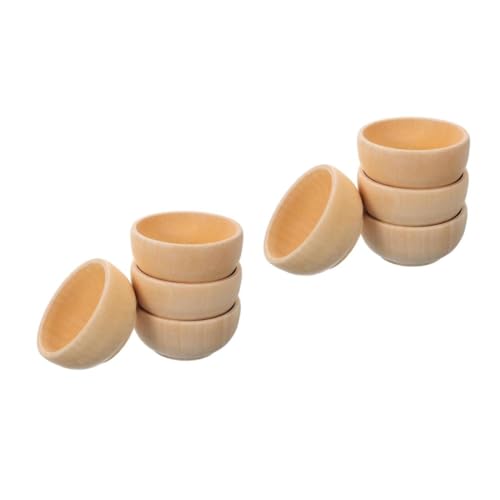 OFFIGAM 2 Sätze Teiliges Holzschalen Set Für Diy Unvollendete Holzspielzeuge Kreative Bastelmaterialien Für Projekte Für Kreative Dekorationen Und Spielküche Robuste 4 Stück * 2 von OFFIGAM