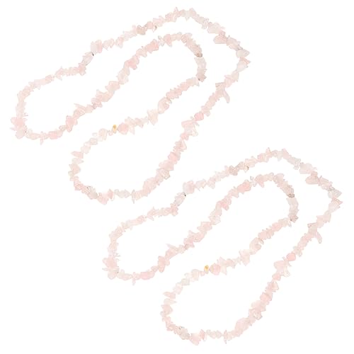 OFFIGAM 2 Saiten Natürlicher Kristallkies Perlen Schmuck Gebohrt Halskette Für Steine Zerquetscht Herstellung Irregulär Natürliche Chips Kristallstein Rosa von OFFIGAM