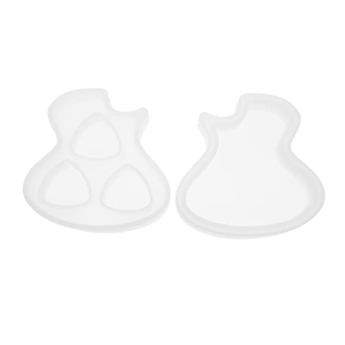 OFFIGAM 2 Stück Gitarren Pick Mold Set Kreative Formen für Plektren Aufbewahrung Milchig Weiß für DIY Projekte und Bastelarbeiten von OFFIGAM