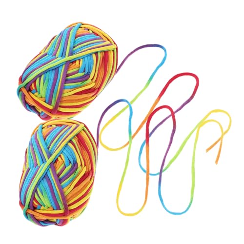 OFFIGAM 2 Stück Regenbogenfarben Baumwollgarn Vielseitiges Häkel und Strickzubehör für DIY Projekte für Schals Taschen und Kreative Handarbeiten OFFIGAM 2 Stück Regenbogenfarben Baumwollgarn Vielseitiges Häkel und Strickzubehör für DIY Projekte für Schals Taschen und Kreative Handarbeiten von OFFIGAM