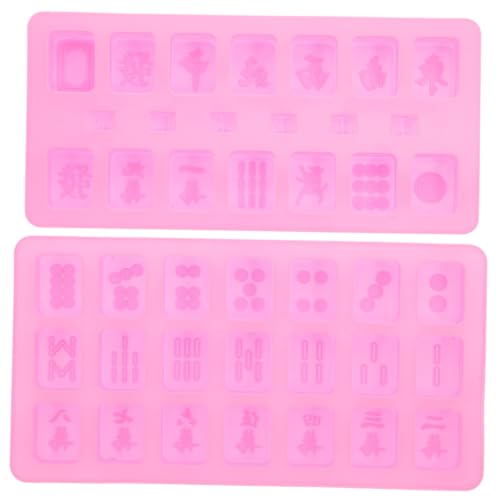 OFFIGAM 2 Stück Silikon Mahjong Würfel Gießformen Epoxidharz Silikonformen für DIY Projekte Kompatibel mit Verschiedenen Harzen und Leicht zu Entformen Zufällige Farbe Zufällige Farbe von OFFIGAM