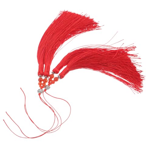 OFFIGAM 2 Stück Taichi Quastenanhänger für Diy Projekte Traditionelle Chinesische Quasten für Schmuck und Schlüsselanhänger Rot Langlebigem Elegant im Lotus Doppelquasten Design Vielseitig von OFFIGAM
