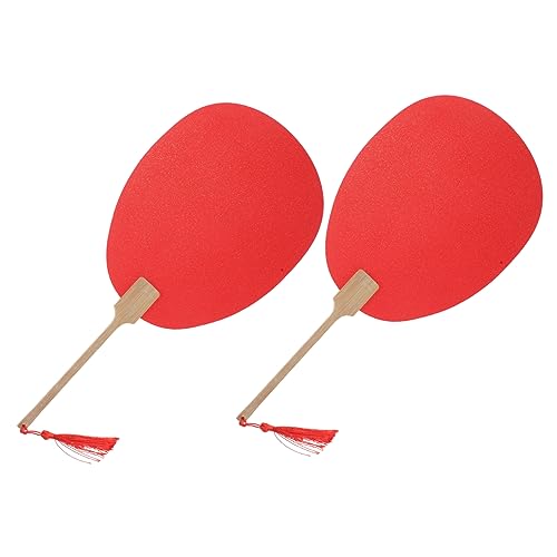 OFFIGAM 2 Stück Vintage Diy Blank Handfächer Dickem Papier Malbare Runde Fächer für Kreative Kunstprojekte für Graffiti und Gemeinsames Basteln mit Kindern von OFFIGAM