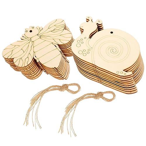 OFFIGAM 20 Stück DIY-Anhänger Ausschnitte leere Untersetzer zum Basteln Mini Hummelkugel dekoration weihnachten türdeko weihnachten unfertige Holzscheibe Kindergarten DIY Bastelzubehör von OFFIGAM