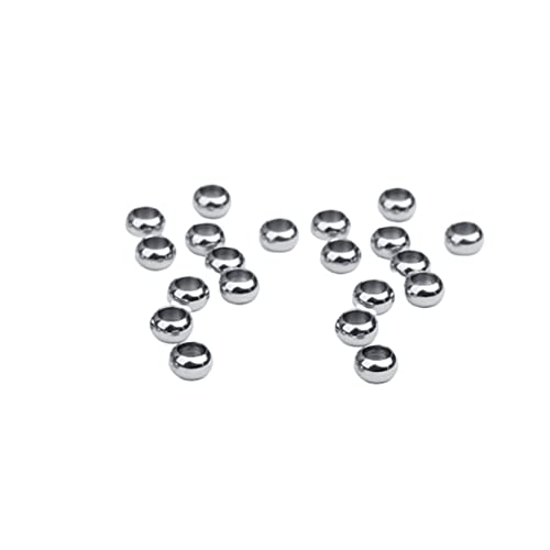 OFFIGAM 20 Stück Edelstahlperlen mit Großem Loch Runde Spacerperlen für DIY Schmuckherstellung Armbänder und Ohrringe Silber Loch von OFFIGAM
