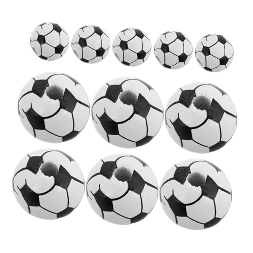 OFFIGAM 20 Stück Fußball Holzperlen Sportliche Bastelperlen für Schmuckherstellung Armbänder Ohrringe für Kreative Diy Projekte von Kindern von OFFIGAM
