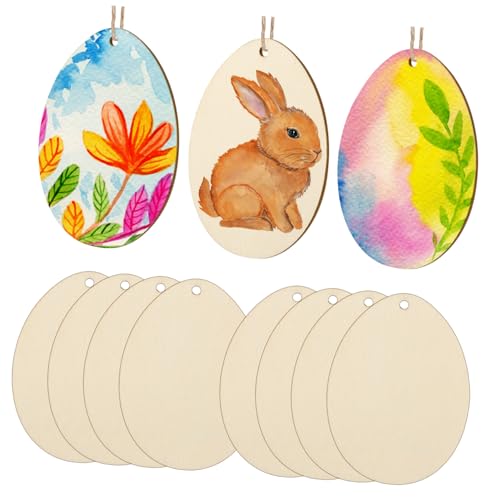 OFFIGAM 20 Stück Holz Anhänger mit Hanfseil DIY Dekoration für Ostern Hängende Verzierungen für Haus und Garten Kreative Bastelideen für Feste und Partys OFFIGAM 20 Stück Holz Anhänger mit Hanfseil DIY Dekoration für Ostern Hängende Verzierungen für Haus und Garten Kreative Bastelideen für Feste und Partys von OFFIGAM