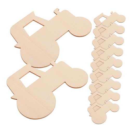 OFFIGAM 20 Stück Unbehandelte Holztraktor Anhänger zum Basteln DIY Holzscheiben für Kreative Projekte Sicher für Bemalen und Verzieren von OFFIGAM