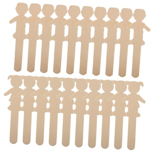 OFFIGAM 20 Stück Unbemalte Holzfiguren für Bastelsticks zum Malen und Dekorieren Diy Holzschnitt für Jungen und Mädchen Bastelmaterial für Projekte OFFIGAM 20 Stück Unbemalte Holzfiguren für Bastelsticks zum Malen und Dekorieren Diy Holzschnitt für Jungen und Mädchen Bastelmaterial für Projekte von OFFIGAM