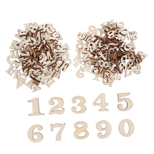 OFFIGAM 200 Stück Holzbuchstaben Zahlen Blanko Holzzahlen Holzzahlen Ornamente Zum Basteln Mittelgroße Ausgeschnittene Zahlen Bastelbuchstaben Zahlen Große Holzbuchstaben von OFFIGAM
