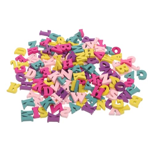OFFIGAM 200 Stück Teiliges Holzbuchstaben in Pastellfarben DIY Holzscheiben Alphabet Bastelset für Kreatives Kunsthandwerk Langlebige Verschleißfeste Holzstücke für Scrapbooking von OFFIGAM