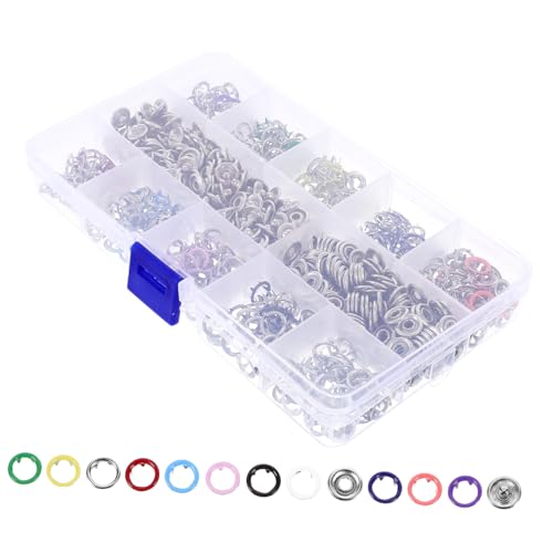 OFFIGAM 200Stücke Kleiderknöpfe Druckknöpfe für DIY Bastelarbeiten Farbige Fünfzackige Knöpfe für Babybekleidung und Einfache Installation OFFIGAM 200Stücke Kleiderknöpfe Druckknöpfe für DIY Bastelarbeiten Farbige Fünfzackige Knöpfe für Babybekleidung und Einfache Installation von OFFIGAM
