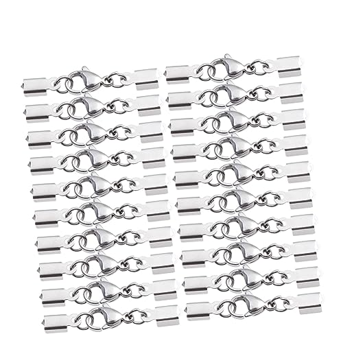 OFFIGAM 20Stücke DIY Schmuck Verschlüsse Karabinerverschlüsse für Halsketten Armbänder Klemmen für Schmuckherstellung und Langlebig Silber von OFFIGAM