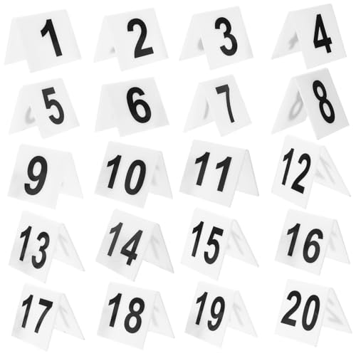OFFIGAM 20Stücke Förmige Tischnummernmarker für Restaurant und Veranstaltungen Doppelseitige Nummern für Hochzeiten und Partys OFFIGAM 20Stücke Förmige Tischnummernmarker für Restaurant und Veranstaltungen Doppelseitige Nummern für Hochzeiten und Partys von OFFIGAM