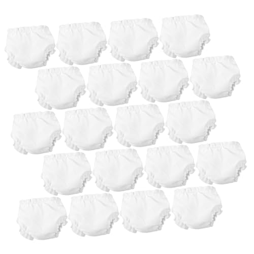 OFFIGAM 20stücke Puppenunterwäsche Elastische Unterhosen Für Kinderpuppen Dekorative Kleidung Für Puppen Süße Und Panties Weiß Für von OFFIGAM