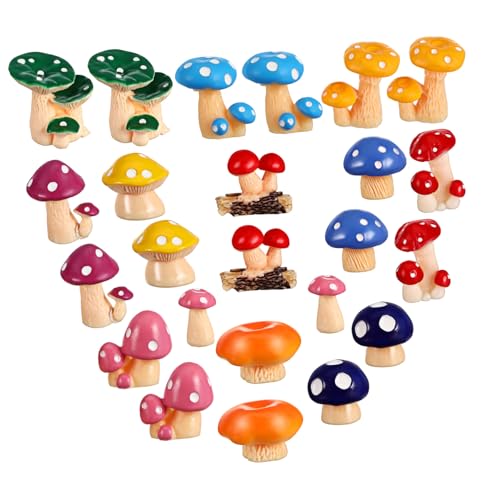 OFFIGAM 24 Stück Teiliges Miniatur Pilzfiguren Harz Niedliche Deko für Garten Terrarien und Diy Projekte Bunte Mini Pilze für Märchenhafte Gartendekoration OFFIGAM 24 Stück Teiliges Miniatur Pilzfiguren Harz Niedliche Deko für Garten Terrarien und Diy Projekte Bunte Mini Pilze für Märchenhafte Gartendekoration von OFFIGAM