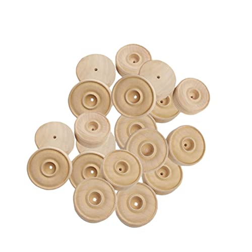 OFFIGAM 25Stücke Runde Holzräder für DIY Bastelbedarf Handgemachte Spielzeugräder Hochwertigem Holz für Kreative Projekte und Bastelarbeiten von OFFIGAM