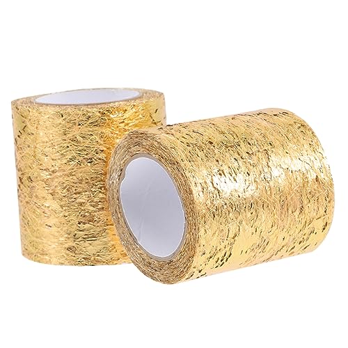 OFFIGAM 2Rollen Mesh Tüllband für DIY Blumenverpackung für Geschenkverpackungen Hochzeitsdekor Bastelprojekte und Arrangements Langlebig und Vielseitig von OFFIGAM