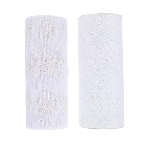 OFFIGAM 2Rollen Weiße Tüllrolle Mit Glitzer Dekorative Für DIY Girlanden Und Weihnachtsdekoration Für Bastelprojekte Und Festlichkeiten OFFIGAM 2Rollen Weiße Tüllrolle Mit Glitzer Dekorative Für DIY Girlanden Und Weihnachtsdekoration Für Bastelprojekte Und Festlichkeiten von OFFIGAM