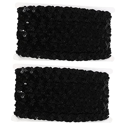 OFFIGAM 2Stücke Pailletten Spitzenband Dekorative Kleiderspitze für DIY Kleidung Hochzeiten Partys und Handgefertigte Näharbeiten Langlebiges und Sicheres von OFFIGAM