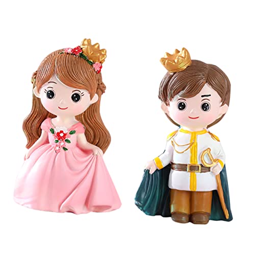 OFFIGAM 2Stücke Prinzessin und Prinz Kuchendekoration Lustige Tortendeko für Geburtstagsfeiern für und Partys Langlebig aus Harzmaterialien von OFFIGAM