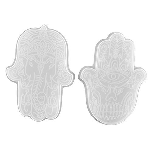 OFFIGAM 2Stücke Silikonformen Handformen für DIY Epoxidharz Flexible Wiederverwendbare Gießformen für Bastelarbeiten und Heimdekoration Antihaftbeschichtet und Leicht von OFFIGAM