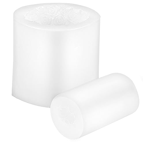 OFFIGAM 2Stücke Silikonformen für Duftende Kerzen Seifen Rosenkerzen Gießform Flexibel Einfach zu Reinigen für DIY Handarbeiten und Kreative Dekorationen von OFFIGAM